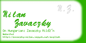 milan zavaczky business card